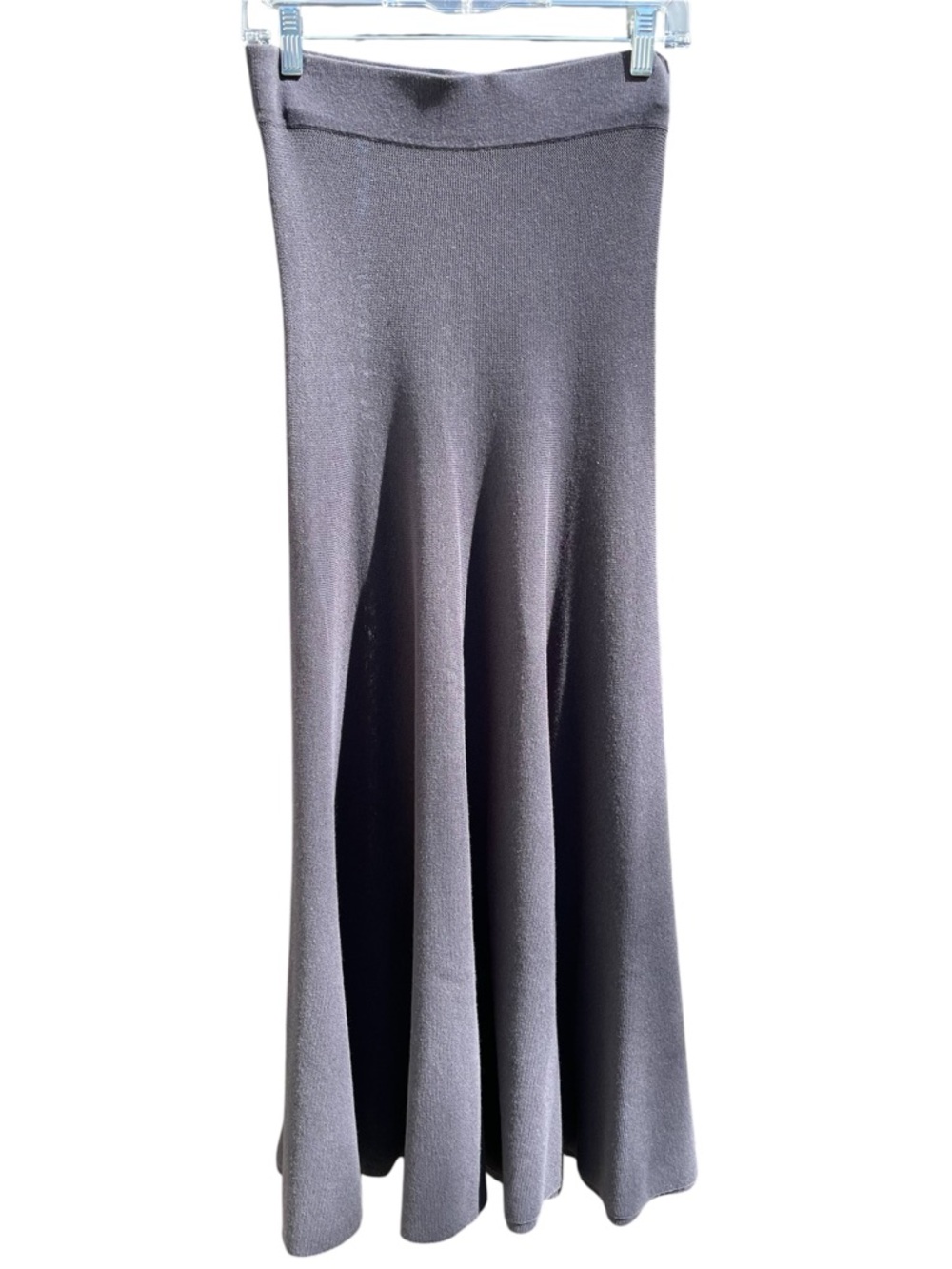 Peruvian Connection Pima Cotton Knit Maxi Skirt M Blue Swingy Stretchy Pull On